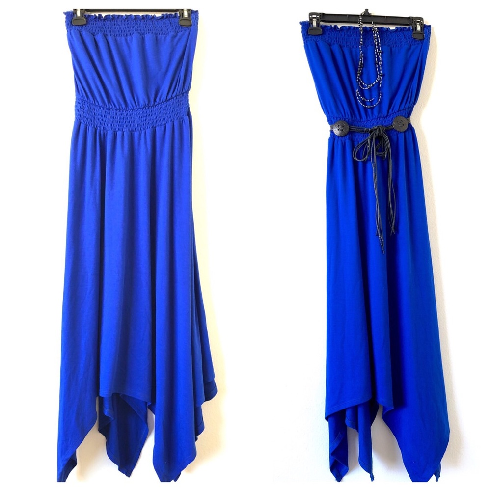 Torrid Cobalt Blue Smocked Jersey Tube Dress